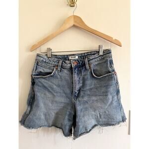 Wrangler High Rise Denim Shorts Size 29 Vintage Style Cut Off Raw Hem Mom Jean